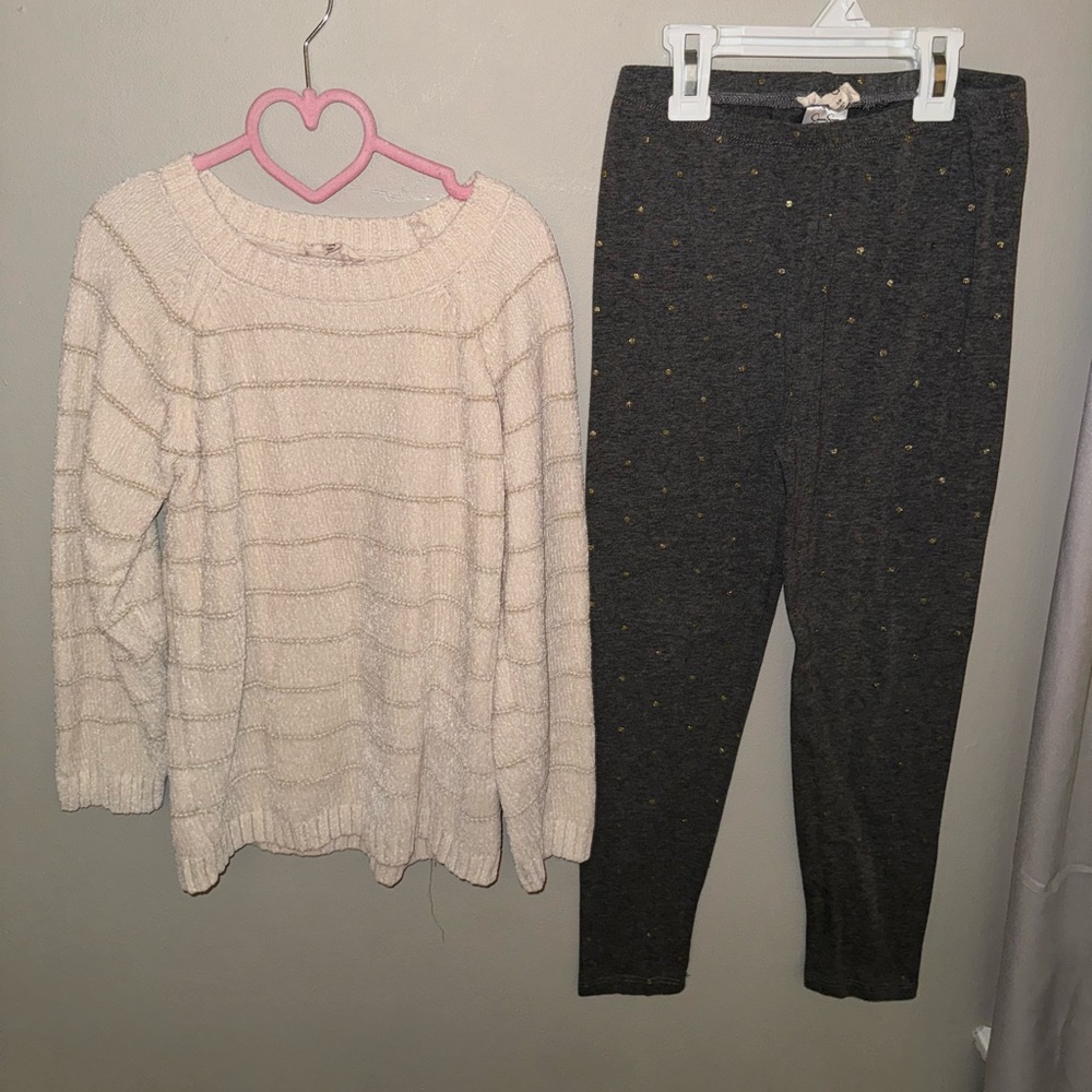 Jessica Simpson, girls matching sweater & leggings set size 7/8
